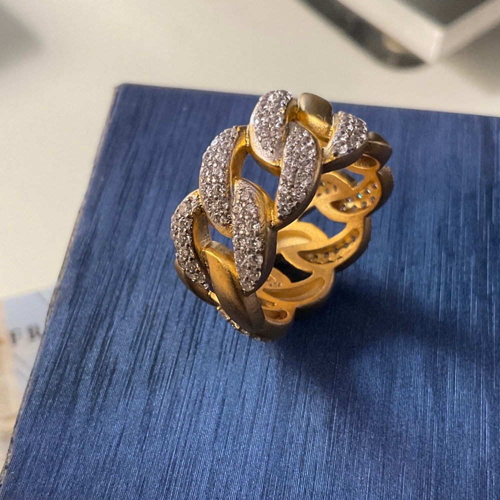 Frieda ROTHMAN size 9 925 core with cz and matte 14k matte finish